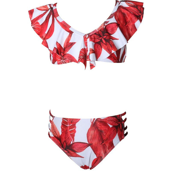 2 Pcs Matching Family Outfits Ruffle Design Bikini
