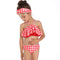 2 Pcs Mom And Daughter Plaid Printed Ruffle Swimsuit Without Headband