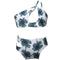 2 Pcs Matching Family Outfits Leaves Printed Hollow Out Sexy Bikini