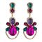 Fashion Vintage Hollow Design Women Acrylic Gemstone Drop Earrings