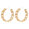 Fashion Hollow Chain Design Women Vintage Alloy Hoop Earrings