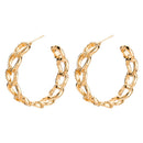 Fashion Hollow Chain Design Women Vintage Alloy Hoop Earrings