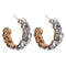 Creative C Shape Women Geometric Acrylic Crystal Hoop Earrings