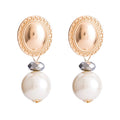 Exaggerated Big Size Vintage Style Women Bohemian Pearl Alloy Earrings