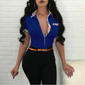 Women Hot Sale Lapel Collar Sexy Tight Blouse