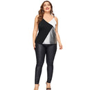 Irregular Contrast Color Design Women Plus Size Sexy Camisole