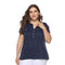 Casual Lady Solid Color Short Sleeve Plus Size Pocket Blouse