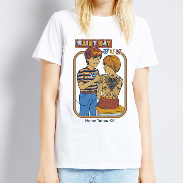 Fashion Cartoon Girls And Boys Printed Short Sleeves Women Casual Tee