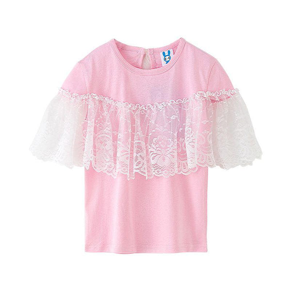 Girl Youth Cotton Lace Design Fashion Tops