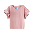 Girl Teenager Cotton Plain Ruffle Design Tops