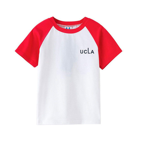 Girl Teenager Cotton Patchwork Letter Printed Tops