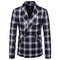 Men Cotton Plaid Printed Business Blazer