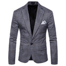 Men Cotton One Button Design Classic Blazer