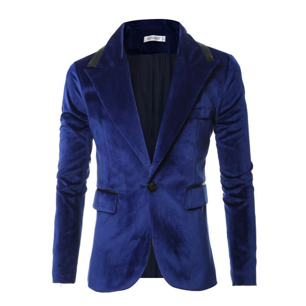 Men Cotton Solid Color Soft Blazer