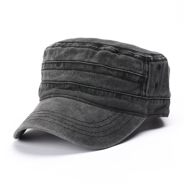 Creative Flat Pattern Stonewashing Design Unisex Military Cap