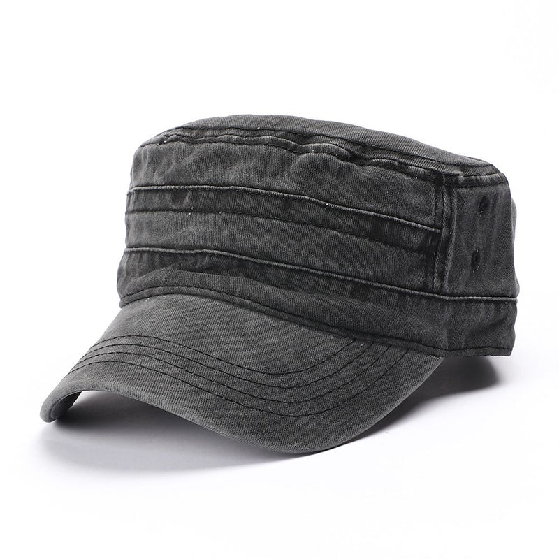Creative Flat Pattern Stonewashing Design Unisex Military Cap