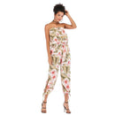 Women Floral Print Sleeveless Tube Top Jumpsuits