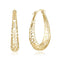 Fashion U Shape Hollow Carving Design Sterling Silver Hoop Earrings