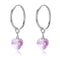 Fashion Heart Shape Crystal Pendant Women Sterling Silver Hoop Earrings
