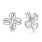 Fashion Handmade Twisted Flower Shape Silver Earrings