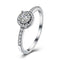 Women Fashion Round Shape Zircon Romantic Wedding Silver Ring