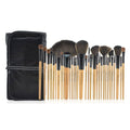 32pcs/set PU Bag Packed Natural Color Wooden Handle Nylon Brushes