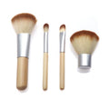 4pcs/set Bamboo Handle Mini Bag Packed Women Easily-carried Cosmetic Brushes
