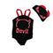 2 Pcs Boys Devil Printed Sleeveless Swimwear And Bathing Cap