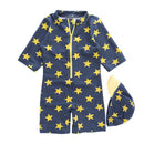 2 Pcs Boys Yellow Star Printed Swimwear And Cap