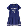 Girl Youth Short Sleeves Patchwork Dress