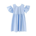 Girl Junior Blue Off-shoulder Pretty Dress