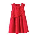 Girl Junior Red Ruffle Sleeves Dress