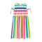 Junior Girl Colorful Stripes Printed Dress