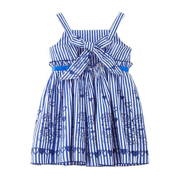 Girl Junior Cute Stripes Printed Sleeveless Dress