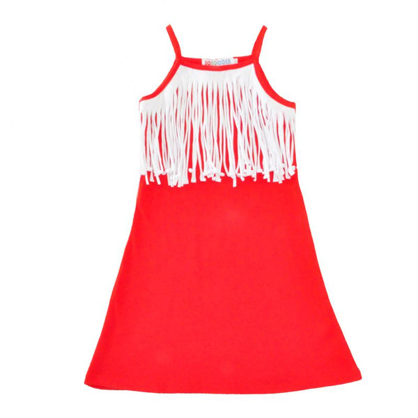 Mother And Daughter Tassel Design Red Dress