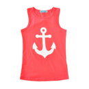 Mother And Daughter Anchor Printed Sleeveless Vest