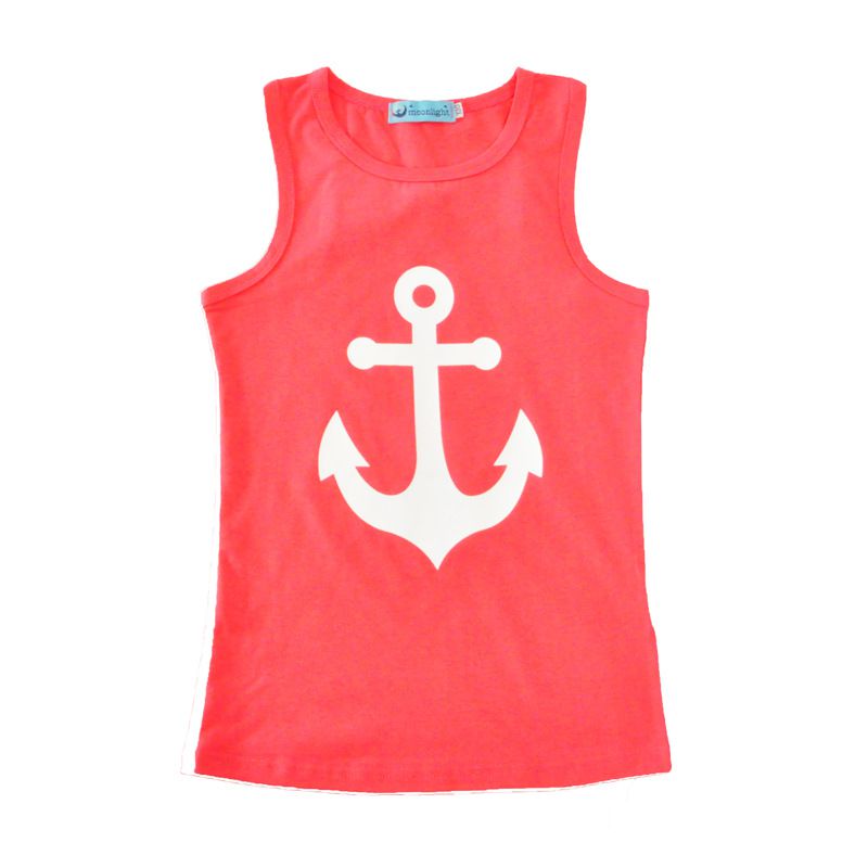 Mother And Daughter Anchor Printed Sleeveless Vest