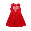 Mother And Daughter Red Sleeveless Dress