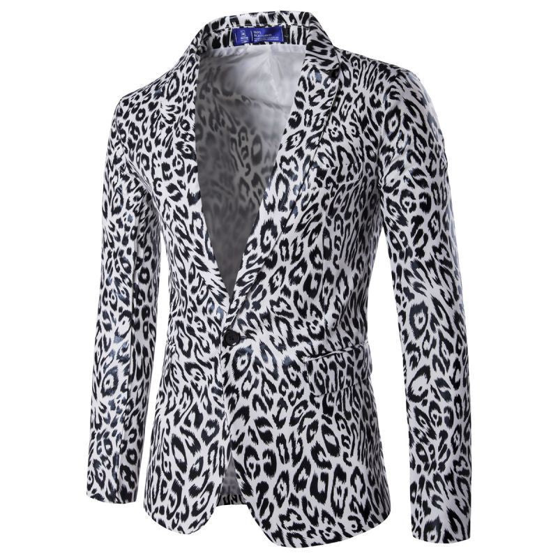 Men Fashion Leopard Print Blazer