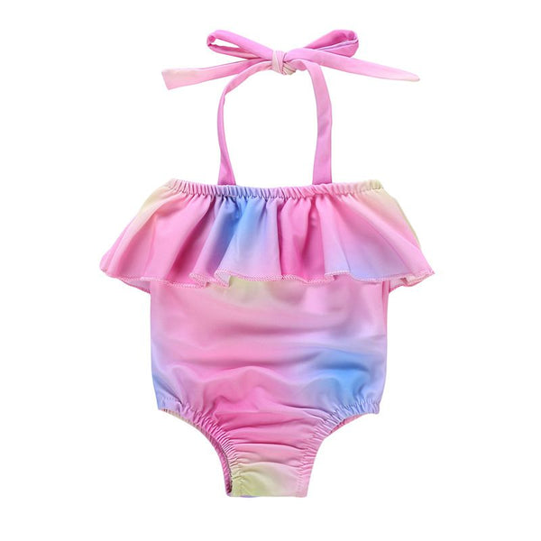 Baby Girls Colorful Lace-up Bodysuit