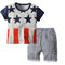 2 Pcs Boys Cotton Casual Star Printed Tops And Shorts