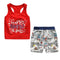 2 Pcs Boys Cotton Letter Printed Vests And Shorts