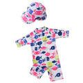 2 Pcs Kid Colorful Fish Printed Swimwear And Cap