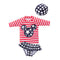3 Pcs Girl Stripes Printed Swimsuit And Cap