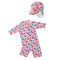 2 Pcs Girl Floral Printed Swimwear And Cap
