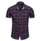 Men Cotton Plaid Printed Short Sleeves Shirts