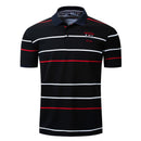 Men Cotton Stripes Printed Polo Shirts