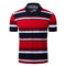 Men Cotton Stripes Printed Short Sleeves Polo Shirts