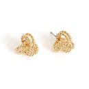 Cute Women Golden Color Alloy Twisted Hollow Stud Earrings