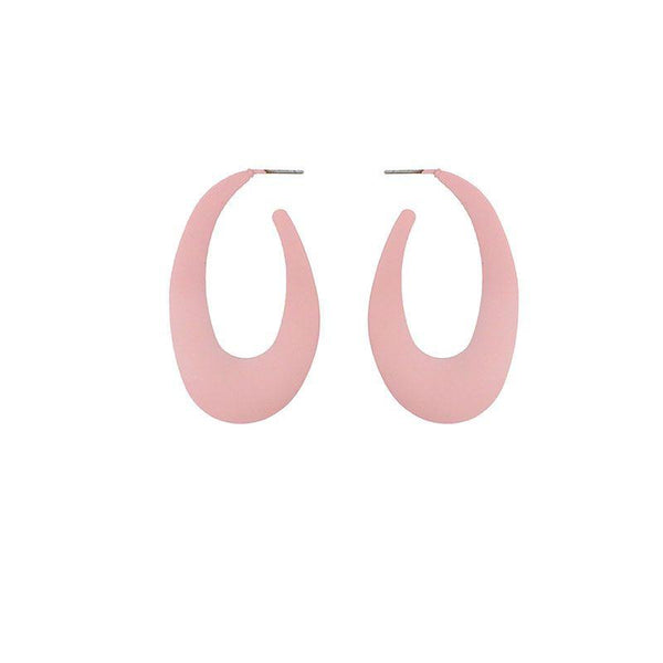 Fashion Candy Color Painting Design U Shape Hoop Earrings